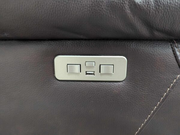 Leather Power Reclining Loveseat with Power Headrest - Image 9