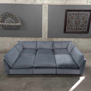 NEW Modular Blue/Gray Chenille Sectional